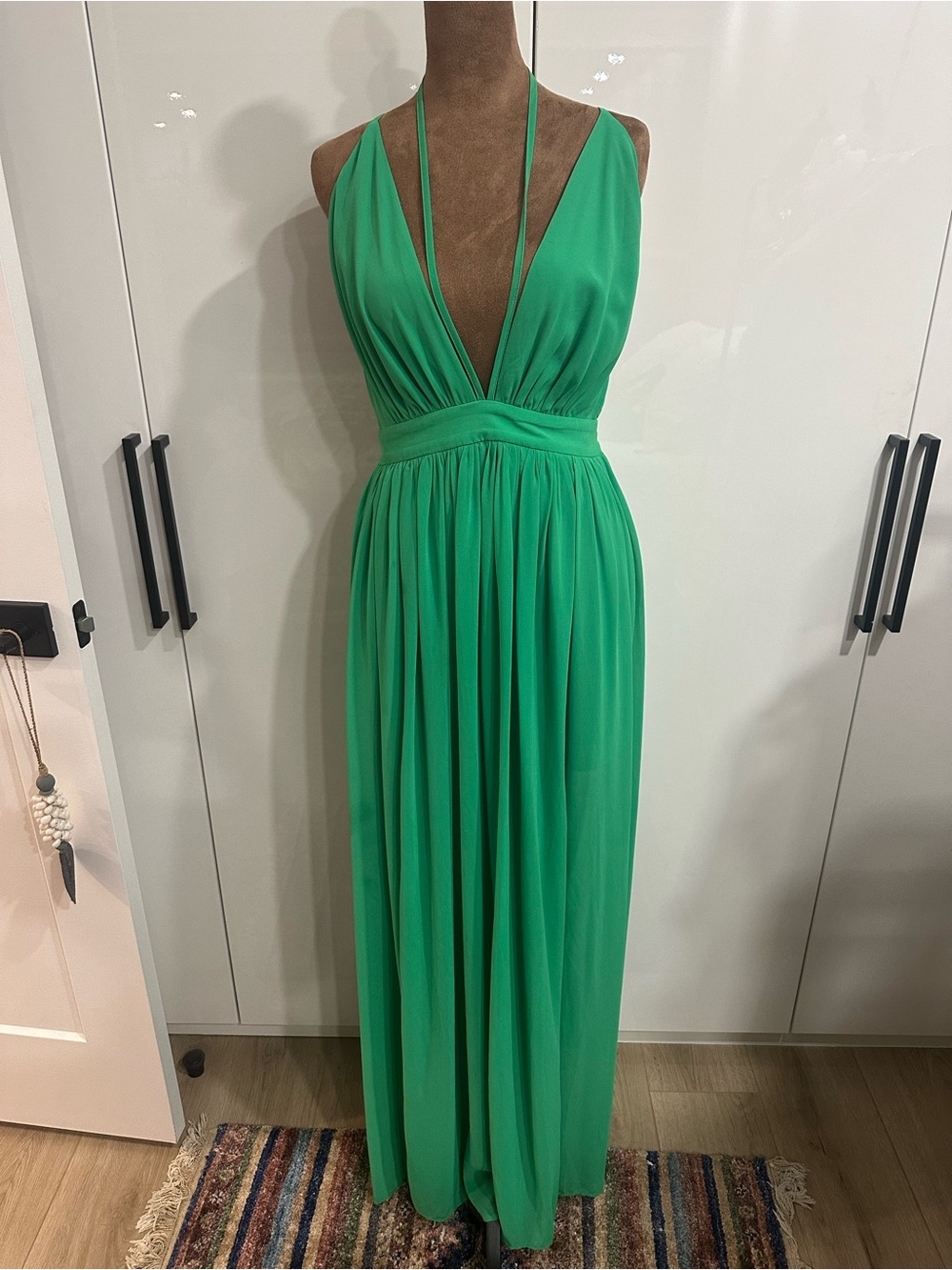 Fashion Nova Emerald Halter Maxi Dress